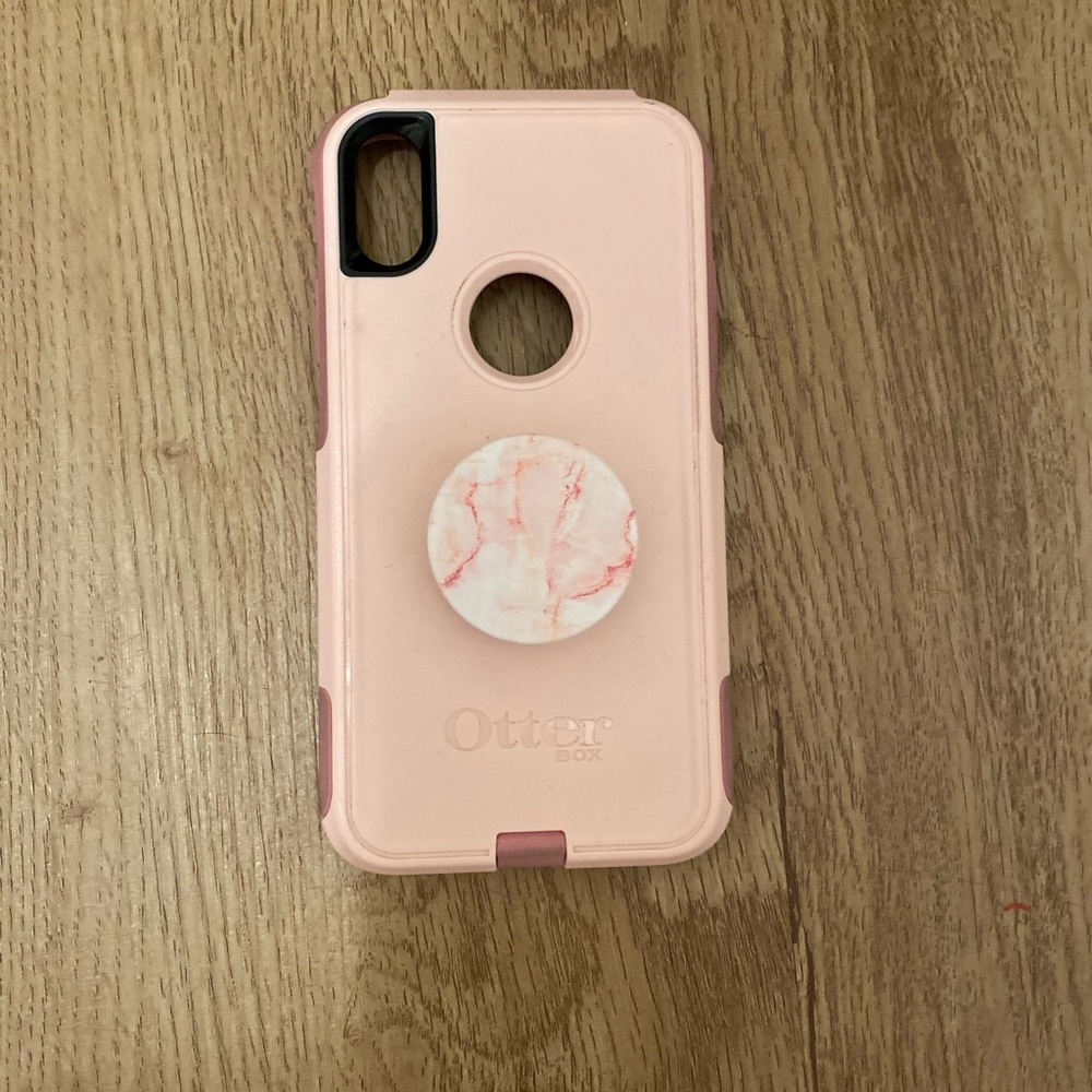 Otter box case with pop socket pink iPhone XR